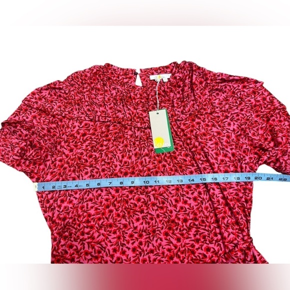 Boden Pink & Red Yoke Detail Belted Jersey Mini Dress Women’s Sz 12 Regular NWT - Picture 14 of 16